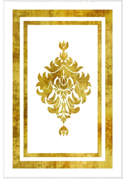 Salon Halısı Klasik Eskitme Altın Beyaz Gold Kaydırmaz Kesme Yıkanabilir Ince Halı Tüysüz Kilim fiyatları