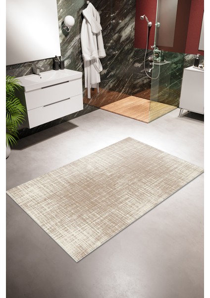 Modern Eskitme Vizon Dijital Baskı Halı Kaydırmaz Ince Yıkanabilir