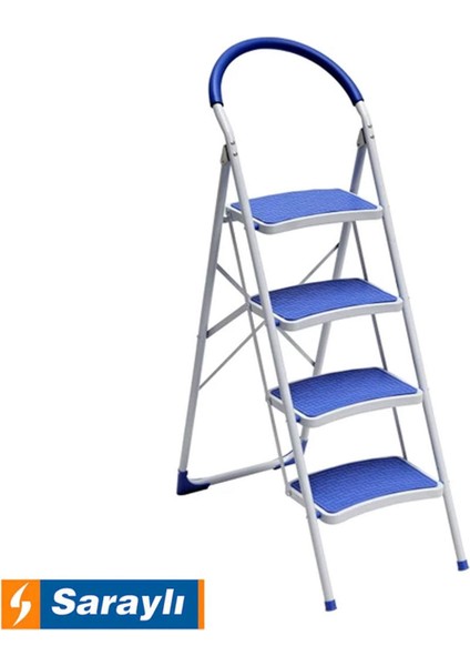 Lüks 4 Basamaklı Merdiven Metal Ev Merdiveni Mavi