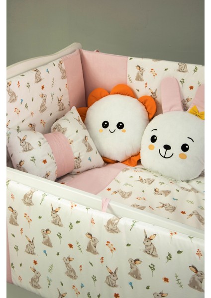 Park Yatak Bebek Uyku Seti Nevresim Takımı 70x110 Bunny Pembe