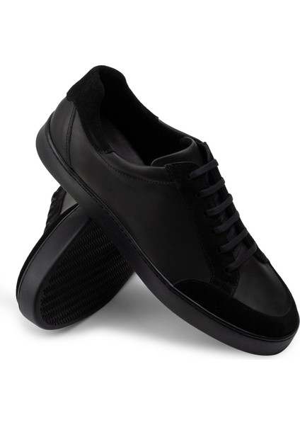 Deri Siyah Sneaker Erkek Ayakkabı modelleri