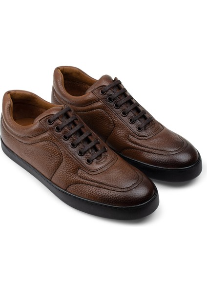 Deri Taba Rengi Sneaker Erkek Ayakkabı fiyatları