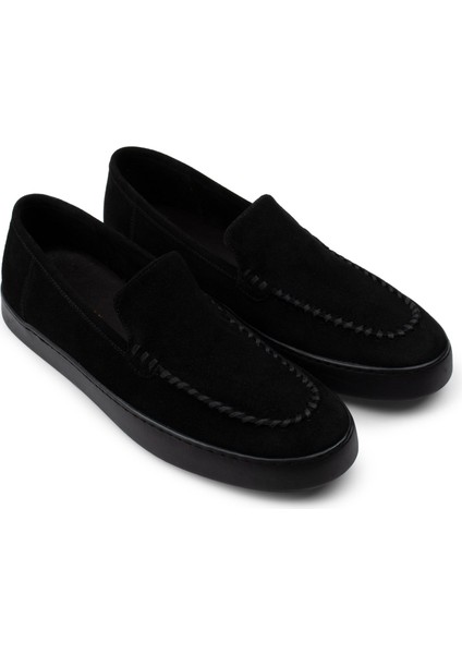 Süet Siyah Loafer Erkek Ayakkabı