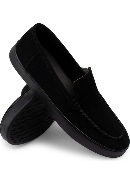 Süet Siyah Loafer Erkek Ayakkabı