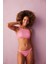 Pembe Bloom Çizgili Halter Bikini Üstü 4
