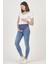 Hamile Esnek Karın Bantlı Skinny Kot Pantolon Mavi 1