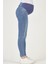 Hamile Esnek Karın Bantlı Skinny Kot Pantolon Mavi 4