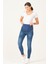 Hamile Esnek Karın Bantlı Skinny Dar Paça Kot Pantolon Lacivert 2