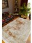 Salon Halısı Otantik Çiçek Temalı Kahverengi Beyaz Kaydırmaz Yıkanabilir Ince Halı Tüysüz Kilim 1