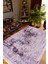 Salon Halısı Otantik Eskitme Çiçek Temalı Mor Eflatun Kaydırmaz Yıkanabilir Ince Halı Tüysüz Kilim 1