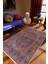 Salon Halısı Eskitme Kahverengi Eflatun Kaydırmaz Kesme Yıkanabilir Ince Halı Tüysüz Kilim 1