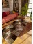 Modern Patchwork Kahverengi Dijital Baskı Halı Kaydırmaz Ince Yıkanabilir 1