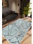 Salon Halısı Modern Geometrik Lacivert Gri Kaydırmaz Kesme Yıkanabilir Ince Halı Tüysüz Kilim 1