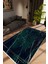 Salon Halısı Modern Çizgili Yeşil Siyah Kaydırmaz Kesme Yıkanabilir Ince Halı Tüysüz Kilim 1