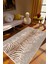 Salon Halısı Klasik Zebra Tema Kahverengi Gri Ekru Kaydırmaz Yıkanabilir Ince Halı Tüysüz Kilim 1