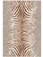 Salon Halısı Klasik Zebra Tema Kahverengi Gri Ekru Kaydırmaz Yıkanabilir Ince Halı Tüysüz Kilim 2