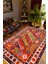 Salon Halısı Kilim Otantik Eskitme Kırmızı Kaydırmaz Yıkanabilir Ince Halı Tüysüz Kilim 1