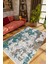 Salon Halısı Modern Eskitme Turkuaz Kahverengi Kaydırmaz Kesme Yıkanabilir Ince Halı Tüysüz Kilim 1