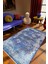 Klasik Eskitme Indigo Dijital Baskı Halı Kaydırmaz Ince Yıkanabilir 1