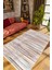 Salon Halısı Eskitme Çizgili Gri Kaydırmaz Kesme Yıkanabilir Ince Halı Tüysüz Kilim 1