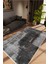 Salon Halısı Doku Eskitme Siyah Gri Kaydırmaz Kesme Yıkanabilir Ince Halı Tüysüz Kilim 1