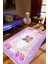 Salon Halısı Figürlü Çiçekli Mor Ekru Pembe Kaydırmaz Kesme Yıkanabilir Ince Halı Tüysüz Kilim 1