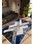 Salon Halısı Modern Geometrik Gümüş Lacivert Gri Siyah Kaydırmaz Yıkanabilir Ince Halı Tüysüz Kilim 1