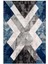 Salon Halısı Modern Geometrik Gümüş Lacivert Gri Siyah Kaydırmaz Yıkanabilir Ince Halı Tüysüz Kilim 2
