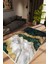 Salon Halısı Taş Mermer Modern Gold Yeşil Gri Altın Kaydırmaz Yıkanabilir Ince Halı Tüysüz Kilim 1
