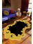 Salon Halısı Klasik Modern Sarı Siyah Altın Kaydırmaz Kesme Yıkanabilir Ince Halı Tüysüz Kilim 1