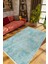 Salon Halısı Doku Eskitme Turkuaz Kaydırmaz Kesme Yıkanabilir Ince Halı Tüysüz Kilim 1