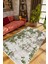 Salon Halısı Modern Eskitme Yeşil Gri Kaydırmaz Kesme Yıkanabilir Ince Halı Tüysüz Kilim 1