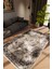 Salon Halısı Modern Eskitme Siyah Vizon Kaydırmaz Kesme Yıkanabilir Ince Halı Tüysüz Kilim 1