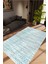Salon Halısı Doku Eskitme Turkuaz Kaydırmaz Kesme Yıkanabilir Ince Halı Tüysüz Kilim 1