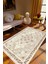Salon Halısı Klasik Bej Ekru Mor Kaydırmaz Kesme Yıkanabilir Ince Halı Tüysüz Kilim 1