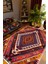Kilim Desenli Otantik Eskitme Kahverengi Kaydırmaz Kesme Yıkanabilir Ince Halı 1