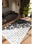 Salon Halısı Modern Patchwork Mozaik Desen Beyaz Siyah Kaydırmaz Yıkanabilir Ince Halı Tüysüz Kilim 1