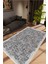 Salon Halısı Doku Eskitme Gri Siyah Kaydırmaz Kesme Yıkanabilir Ince Halı Tüysüz Kilim 1