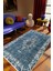 Salon Halısı Klasik Eskitme Mavi Kaydırmaz Kesme Yıkanabilir Ince Halı Tüysüz Kilim 1