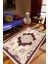 Salon Halısı Figürlü Çiçekli Bordo Ekru Kaydırmaz Kesme Yıkanabilir Ince Halı Tüysüz Kilim 1