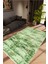 Salon Halısı Doku Eskitme Haki Yeşil Kaydırmaz Kesme Yıkanabilir Ince Halı Tüysüz Kilim 1
