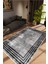 Salon Halısı Doku Eskitme Gri Siyah Kaydırmaz Kesme Yıkanabilir Ince Halı Tüysüz Kilim 1