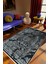 Salon Halısı Klasik Eskitme Siyah Gri Kaydırmaz Kesme Yıkanabilir Ince Halı Tüysüz Kilim 1