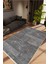 Salon Halısı Modern Eskitme Siyah Anstrasit Kaydırmaz Kesme Yıkanabilir Ince Halı Tüysüz Kilim 1