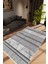 Salon Halısı Modern Çizgili Gri Kaydırmaz Kesme Yıkanabilir Ince Halı Tüysüz Kilim 1