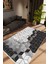 Salon Halısı Modern Geometrik Gümüş Gri Siyah Kaydırmaz Kesme Yıkanabilir Ince Halı Tüysüz Kilim 1