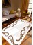 Salon Halısı Eskitme Klasik Kahverengi Beyaz Kaydırmaz Kesme Yıkanabilir Ince Halı Tüysüz Kilim 1