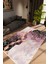 Salon Halısı Modern Geometrik Mor Gülkkurusu Siyah Kaydırmaz Yıkanabilir Ince Halı Tüysüz Kilim 1