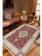 Salon Halısı Salon Halısı Eskitme Bordo Ekru Mavi Kaydırmaz Kesme Yıkanabilir Ince Halı Tüysüz Kilim 1