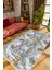 Salon Halısı Modern Eskitme Mavi Kaydırmaz Kesme Yıkanabilir Ince Halı Tüysüz Kilim 1